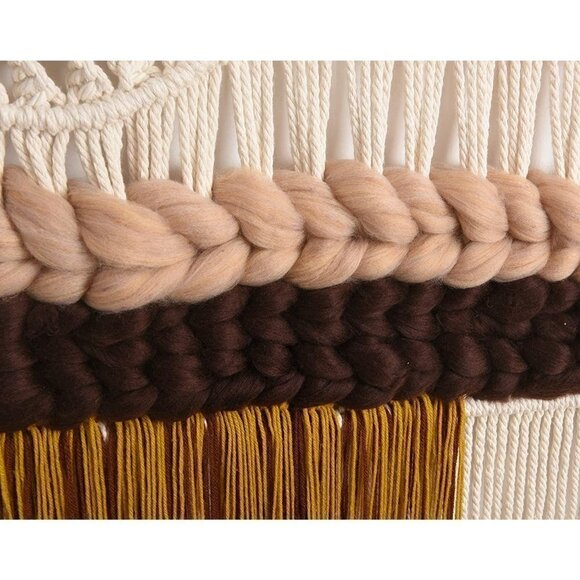𝅺🆕 Macrame Wall Home Decor Boho Woven Art Bohemian Chic Large Tapestry NWT👑 - Picture 6 of 8